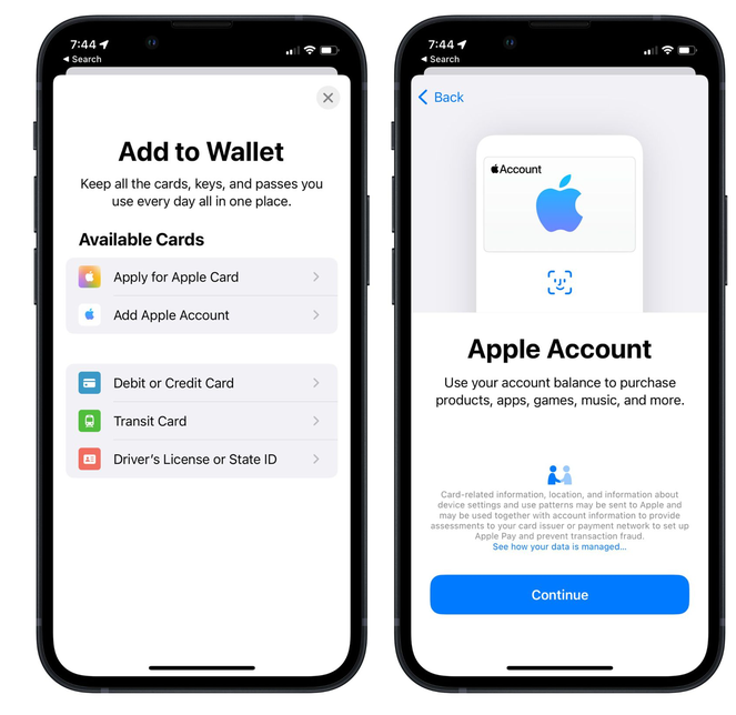 邯山苹果手机维修分享iOS 15.5钱包App如何添加 Apple 账户 